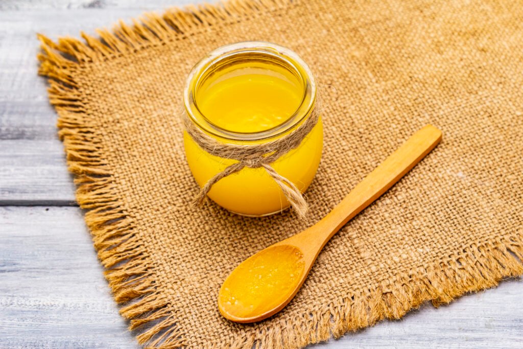 pure or desi ghee (ghi), clarified melted butter